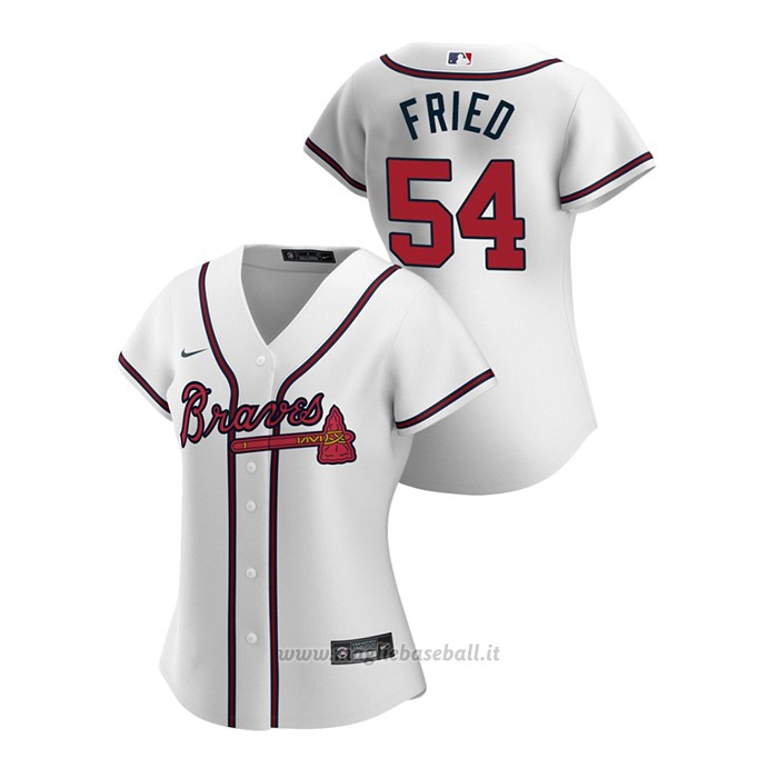Maglia Baseball Donna Atlanta Braves Max Fried 2020 Replica Primera Bianco